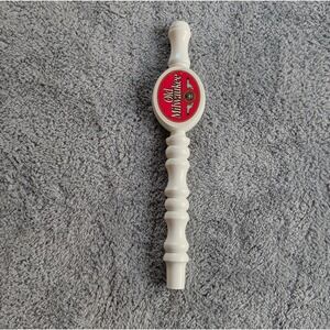 Vintage Old Milwaukee Wooden Beer Tap Handle White W/ Red Logo